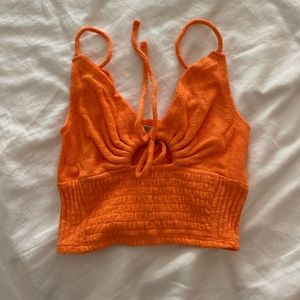Urban outfitters neon orange crop